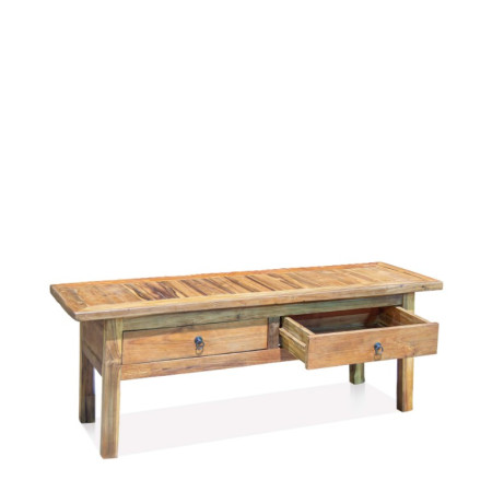Table basse rustique en teck massif...