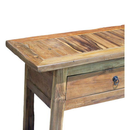 Table basse rustique en teck massif...