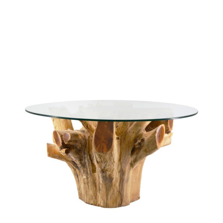 Table basse racine en teck blanchi...