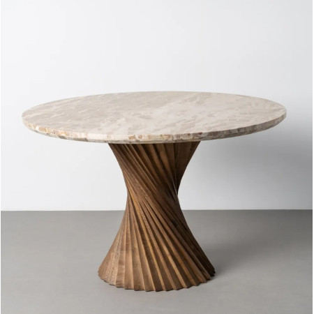 Table à Manger Ronde Sculpturale en...