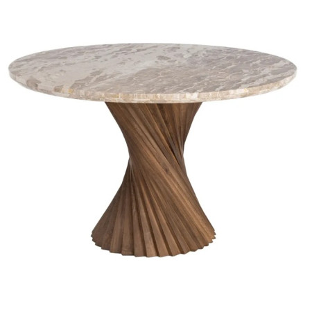 Table à Manger Ronde Sculpturale en...