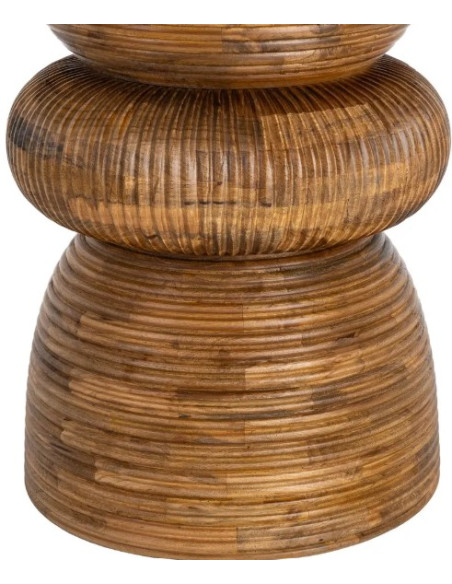 Table à Manger Ronde Signature en Marbre Naturel & Bois de Manguier Ø120 cm