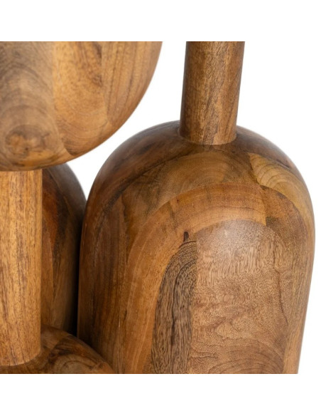 Table à Manger Ronde Totem en Bois de Manguier Ø120 cm