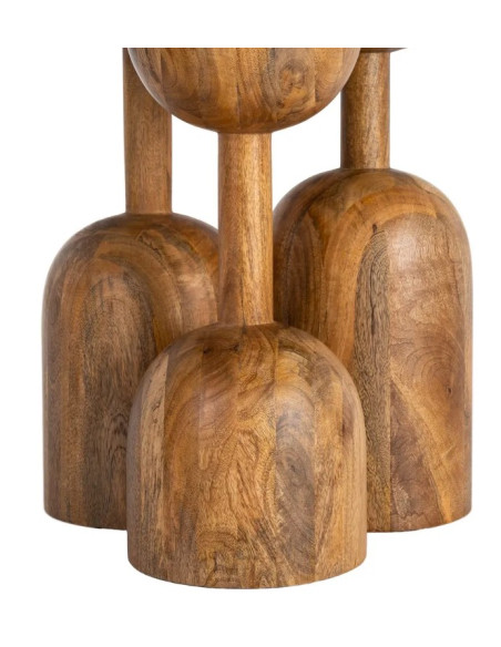 Table à Manger Ronde Totem en Bois de Manguier Ø120 cm