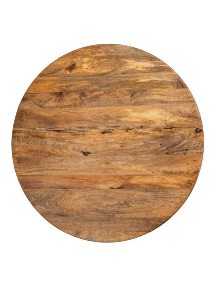 Table à Manger Ronde Totem en Bois de Manguier Ø120 cm