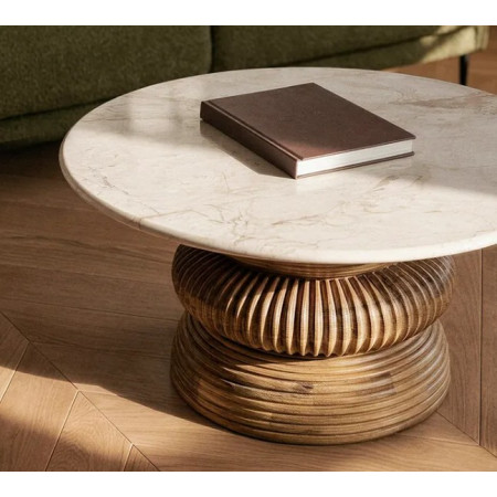Table Basse Ronde Signature en Marbre...