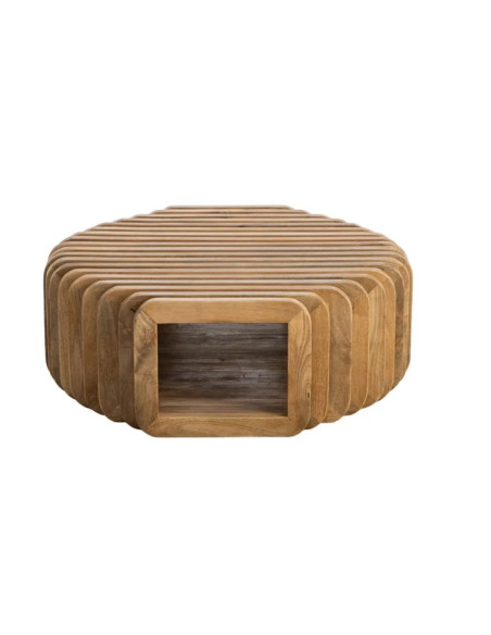 Table Basse Héli en Bois de Manguier avec Rangement