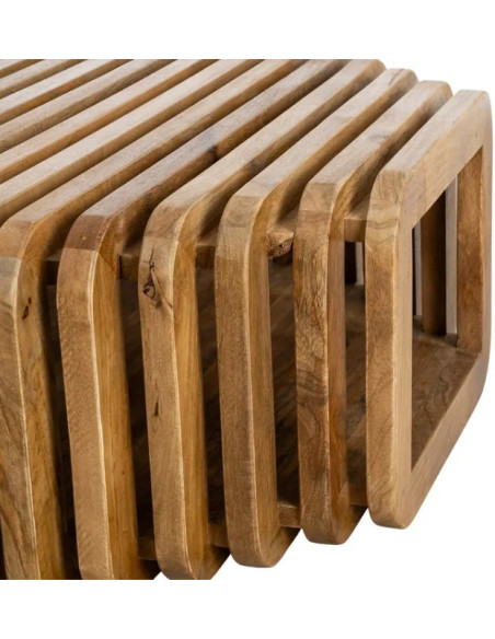 Table Basse Héli en Bois de Manguier avec Rangement