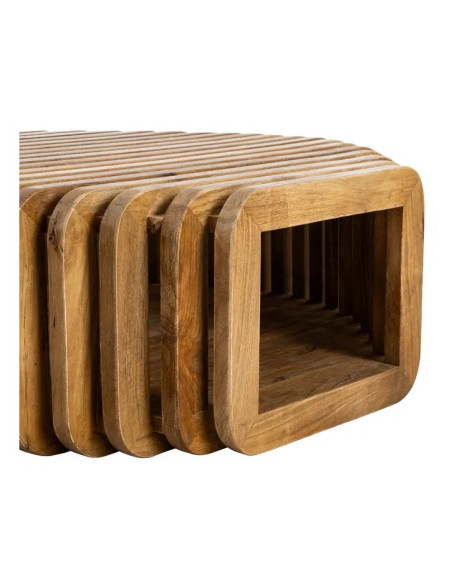 Table Basse Héli en Bois de Manguier avec Rangement
