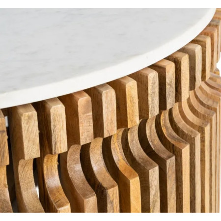 Table Basse Ronde Graphique en Marbre...