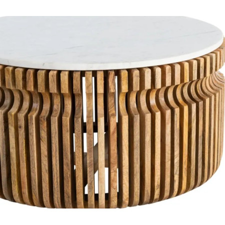 Table Basse Ronde Graphique en Marbre...