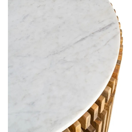 Table Basse Ronde Graphique en Marbre...