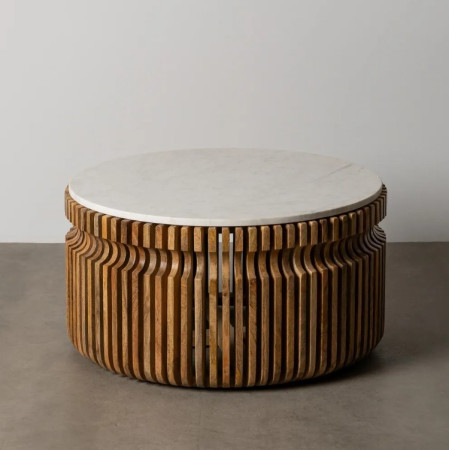 Table Basse Ronde Graphique en Marbre...