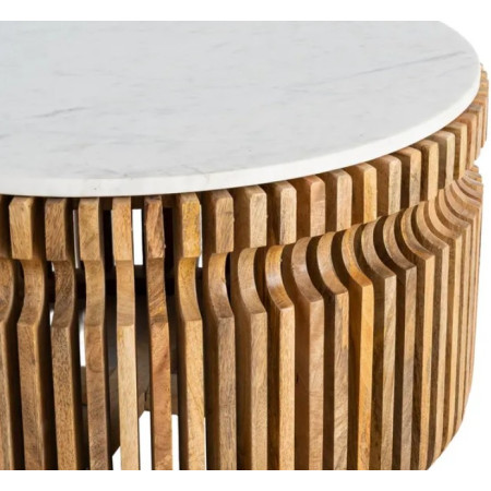 Table Basse Ronde Graphique en Marbre...