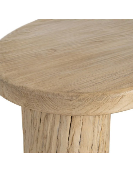 Table Basse Organique en Orme Recyclé 127 cm