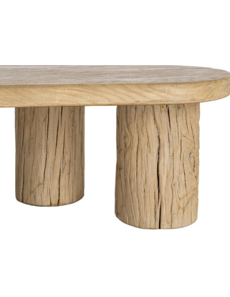 Table Basse Organique en Orme Recyclé 127 cm