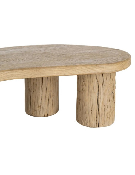 Table Basse Organique en Orme Recyclé 127 cm