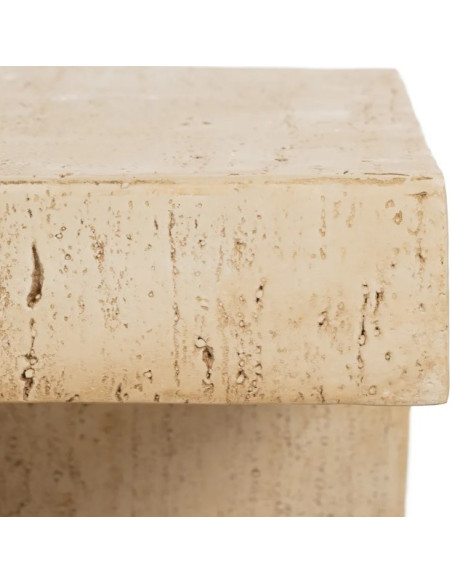 Table d'Appoint Effet Pierre Beige