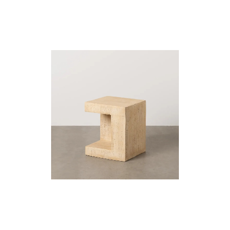 Table d'Appoint Effet Pierre Beige