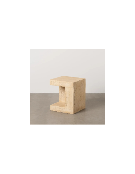 Table d'Appoint Effet Pierre Beige
