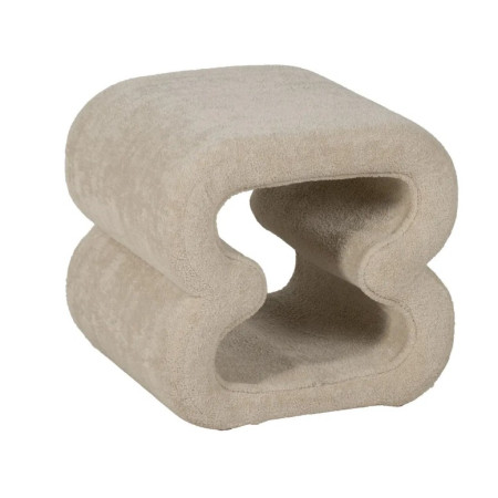 Pouf en Tissu Beige 45 cm