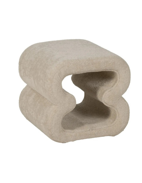 Pouf en Tissu Beige 45 cm