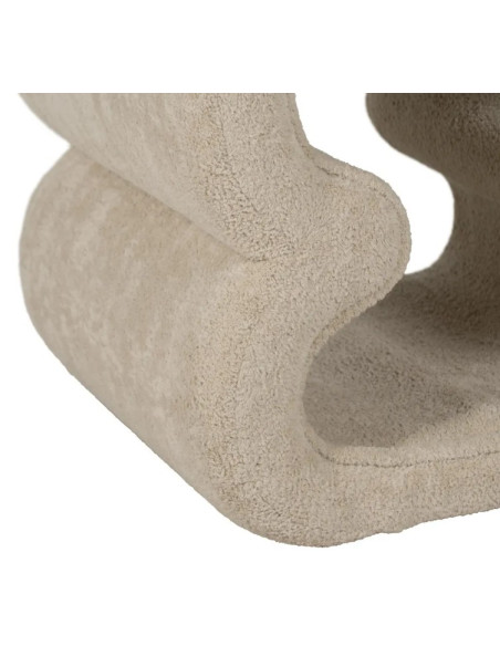 Pouf en Tissu Beige 45 cm