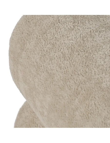 Pouf en Tissu Beige 45 cm