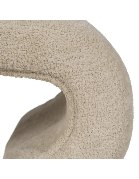 Pouf en Tissu Beige 45 cm