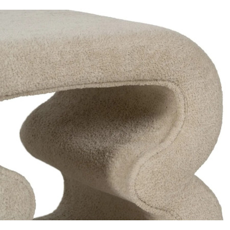 Pouf en Tissu Beige 45 cm
