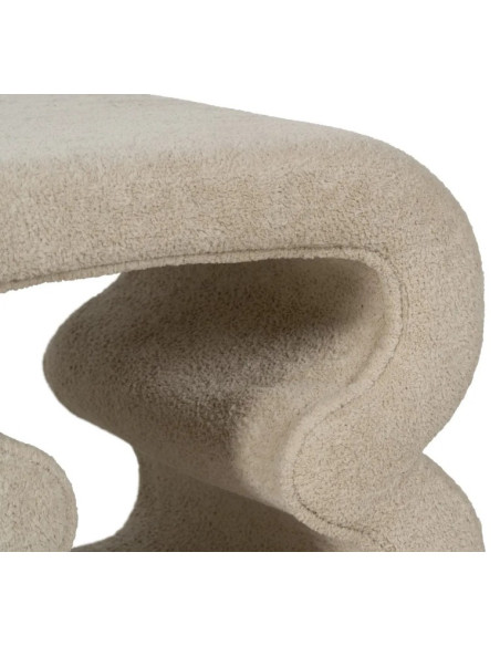 Pouf en Tissu Beige 45 cm