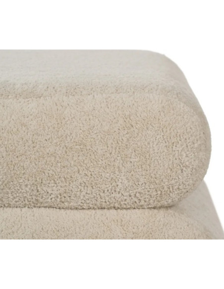 Pouf en Tissu Beige 51 cm