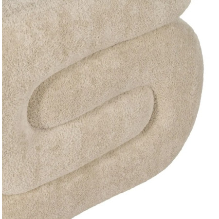 Pouf en Tissu Beige 51 cm
