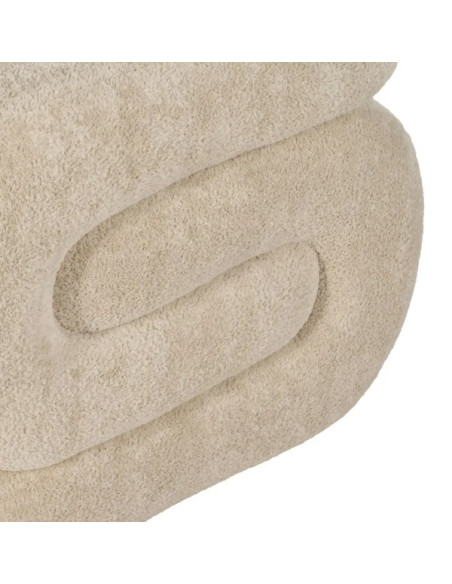 Pouf en Tissu Beige 51 cm