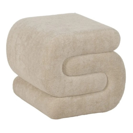 Pouf en Tissu Beige 51 cm
