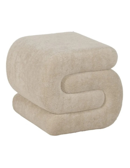 Pouf en Tissu Beige 51 cm