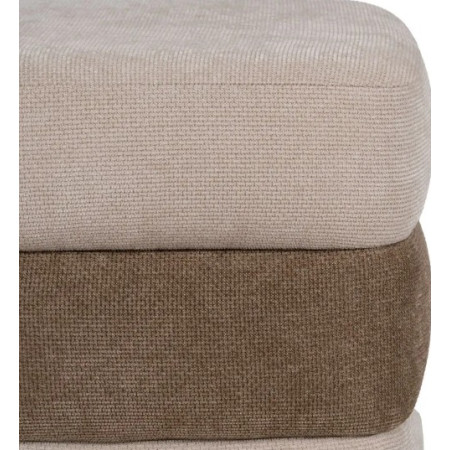 Pouf en Tissu Beige et Marron 50 cm