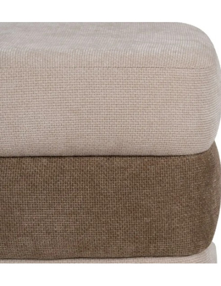 Pouf en Tissu Beige et Marron 50 cm