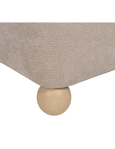 Pouf en Tissu Beige et Marron 50 cm