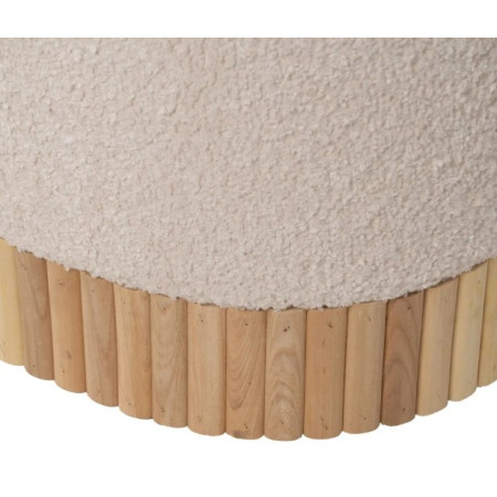 Lot de 2 Poufs Coffres en Tissu Écru