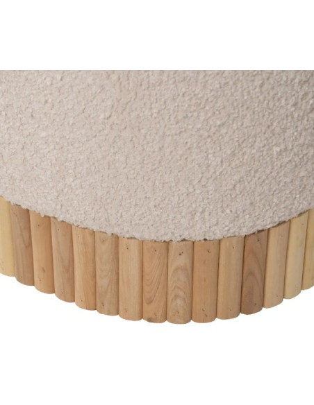 Lot de 2 Poufs Coffres en Tissu Écru