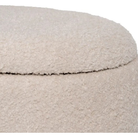Lot de 2 Poufs Coffres en Tissu Écru