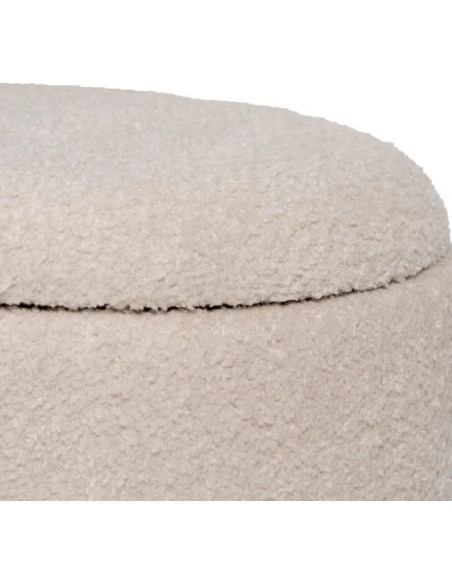 Lot de 2 Poufs Coffres en Tissu Écru