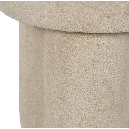 Pouf en Tissu Beige Rond 41 cm