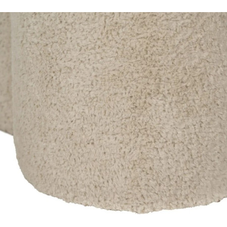 Pouf en Tissu Beige Rond 41 cm