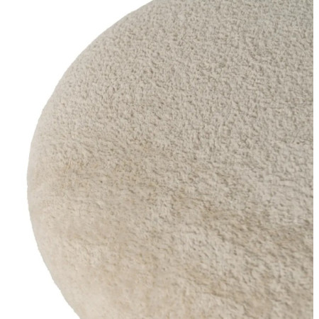 Pouf en Tissu Beige Rond 41 cm
