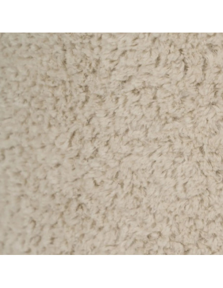 Pouf en Tissu Beige Rond 41 cm