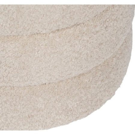Pouf Rond en Tissu Beige 42 cm