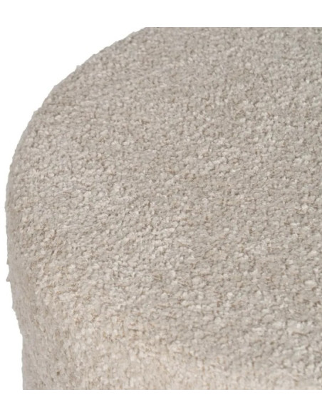 Pouf Rond en Tissu Beige 42 cm