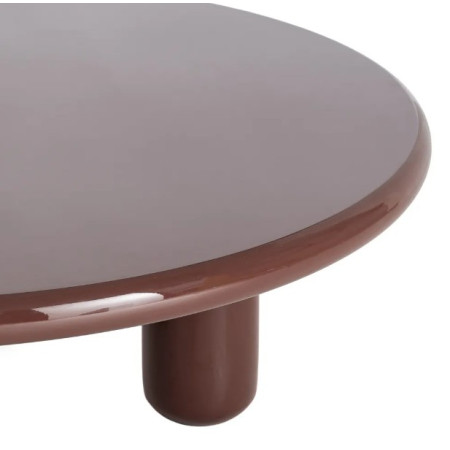 Table Basse Ronde Laquée Grenat 90 cm